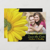 Yellow Gerbera Daisy Photo Wedding Save Date Save The Date (Voorkant / Achterkant)