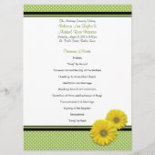 Yellow Gerbera Daisy Polka Dot Wedding Program Programmakaart (Voorkant)