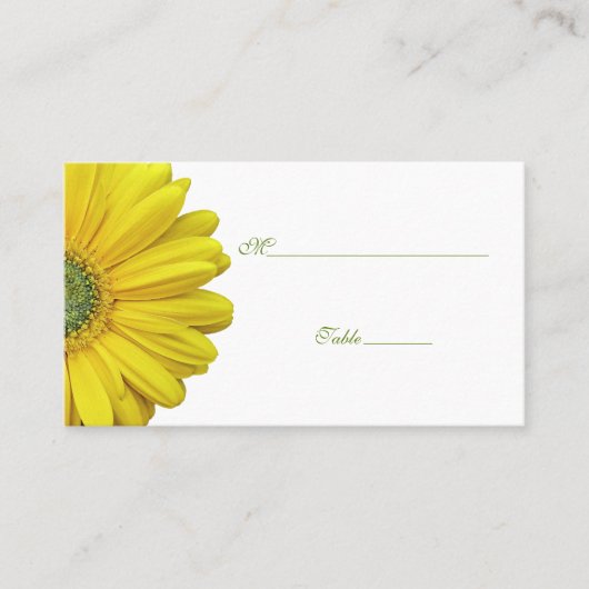 Yellow Gerbera Daisy Special Occasion Place Card Plaatskaartje (Voorkant)