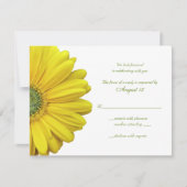 Yellow Gerbera Daisy Wedding Reply Kaart (Voorkant)