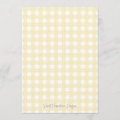 Yellow Gingham Baby shower Bingo Kaarten (Achterkant)