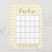 Yellow Gingham Baby shower Bingo Kaarten (Voorkant / Achterkant)