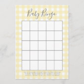 Yellow Gingham Baby shower Bingo Kaarten (Voorkant)