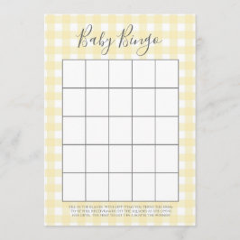 Yellow Gingham Baby shower Bingo Kaarten