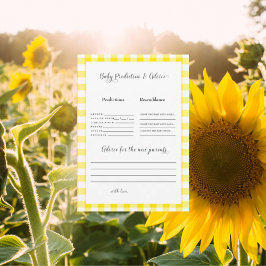 Yellow Gingham Baby voorspellingen II uitnodiging