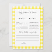 Yellow Gingham Baby voorspellingen II uitnodiging (Voorkant)