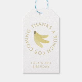 Yellow Gingham Banana Party ‘Bedankt A Bunch’ Cadeaulabel