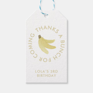 Yellow Gingham Banana Party ‘Bedankt A Bunch’ Cadeaulabel