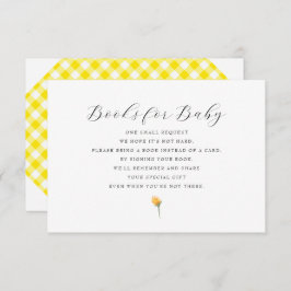 Yellow Gingham Boeken voor Baby shower RSVP Kaartje