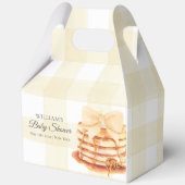 Yellow Gingham Bow Pannenkoek Brunch Baby shower Bedankdoosjes (Achterkant)