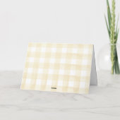 Yellow Gingham Bow Pannenkoek Brunch Baby shower Bedankkaart (Achterkant)