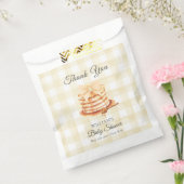 Yellow Gingham Bow Pannenkoek Brunch Baby shower Bedankzakje (Gezegeld)