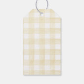 Yellow Gingham Bow Pannenkoek Brunch Baby shower Cadeaulabel (Achterkant)