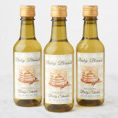 Yellow Gingham Bow Pannenkoek Brunch Baby shower Wijn Etiket (Flessen)