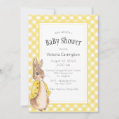 Yellow Gingham Bunny Rabbit Baby shower Kaart (Voorkant)