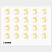 Yellow Gingham Duck, Baby shower Ronde Sticker (Vel)
