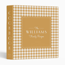 Yellow Gingham Farmhouse Family Recipe Cookbook 1" Multomap
