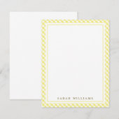 Yellow Gingham Flat Dank u opmerkingen Kaart (Voorkant / Achterkant)
