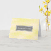 Yellow Gingham Gefeliciteerd met je verwachting Kaart (Gele Bloem)