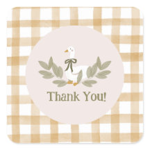 Yellow Gingham Gekke Goose Verjaardagsfeest
