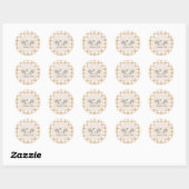 Yellow Gingham Gekke Goose Verjaardagsfeest Ronde Sticker (Vel)
