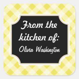 Yellow Gingham Keuken Stickers