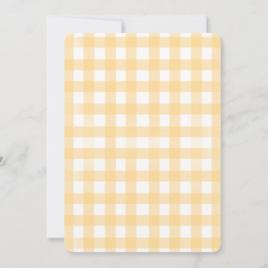 Yellow Gingham One Golden Year 1st Birthday Puppy Kaart (Achterkant)