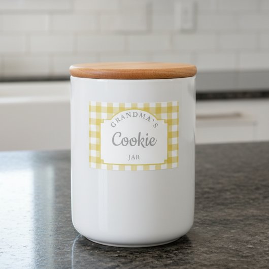 Yellow Gingham Pantry Voedselcontainer Etiket