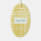 Yellow gingham Pasen Keramisch Ornament (Rechts)