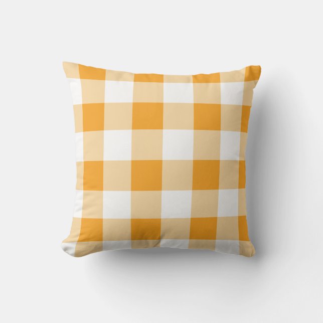 Yellow Gingham Pattern Sierkussen (Voorkant)