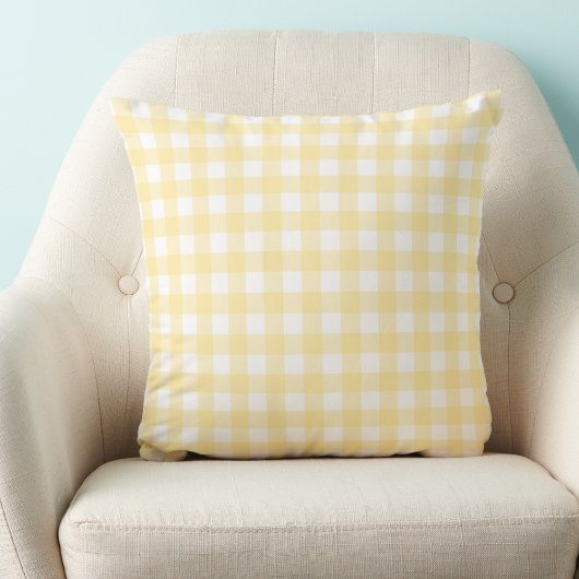 Yellow Gingham Plaid Sierkussen