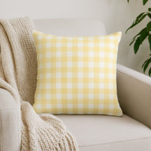 Yellow Gingham Plaid Sierkussen