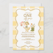 Yellow Gingham Silly Goose 1st Birthday Kaart (Voorkant)