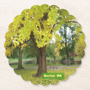 Yellow Gingko Tree Kartonnen Onderzetters