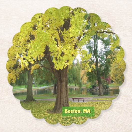 Yellow Gingko Tree Kartonnen Onderzetters (Voorkant)
