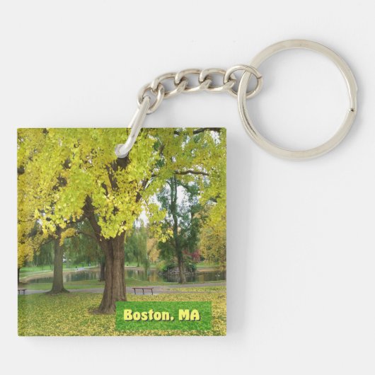 Yellow Gingko Tree Sleutelhanger (Achterkant)
