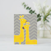 Yellow giraffe on zigzag chevron - Grey Briefkaart (Staand voorkant)