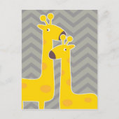 Yellow giraffe on zigzag chevron - Grey Briefkaart (Voorkant)