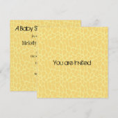 Yellow Giraffe Print Baby shower nodigt uit Kaart (Voorkant / Achterkant)
