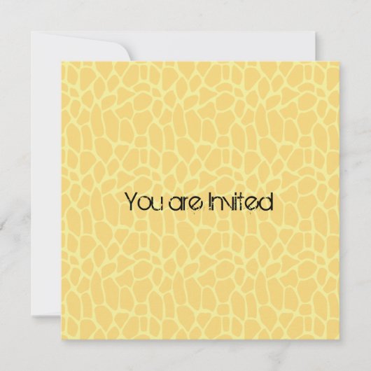 Yellow Giraffe Print Baby shower nodigt uit Kaart (Voorkant)