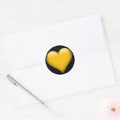 Yellow Glass Heart Customizable Ronde Sticker (Envelop)