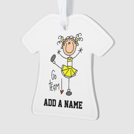 Yellow Go Team Cheerleader Ornament (voorkant)