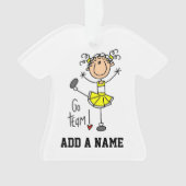 Yellow Go Team Cheerleader Ornament (voorkant)