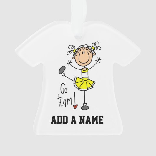 Yellow Go Team Cheerleader Ornament (voorkant)