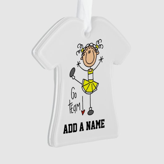 Yellow Go Team Cheerleader Ornament (voorkant)