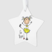 Yellow Go Team Cheerleader Ornament (voorkant)