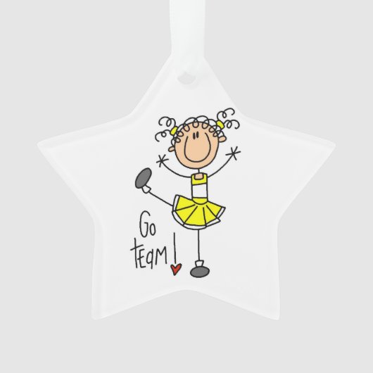 Yellow Go Team Cheerleader Ornament (voorkant)