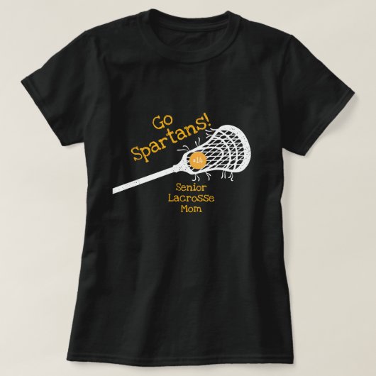 Yellow Go Team Lacrosse mama T-shirt (Design voorkant)