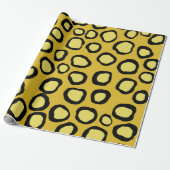 Yellow Gold Black Cheetah Animal Cadeaupapier (Uitgerold)