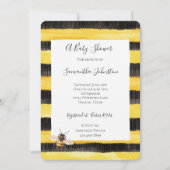 Yellow Gold Black Stripes Honey Bee Baby Shower Kaart (Voorkant)
